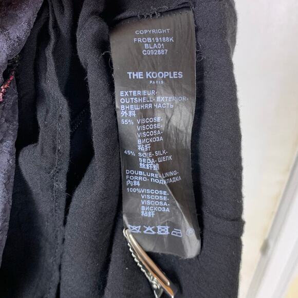 The Kooples Black & Red Floral Silk Blend Jacquard  Dress - Sz 1 - Picture 6 of 8